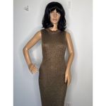 Wow Couture NWT “ Gold Metallic Mesh Bodycon Dress w/ Chain Detail large Photo 9