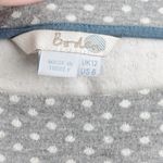 Boden Women's US 8 Gray White Polka Dot Long Sleeve Cotton Knit Top UK 12 Photo 3