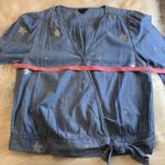 J.Crew chambray surplice wrap with silver stars and adjustable bottom S Tall Photo 5
