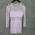 Tobi dress womens small purple floral lace long sleeve bodycon sexy club party Photo 2
