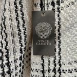 Vince Camuto  Women’s Plaid Tweed Coat Size Small Ivory Black Longline Jacket Photo 7