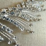 Christina Collection Rhinestone Spray Statement Necklace Silver Photo 3