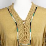 Free People New  Embroidered Floral Wide Bubble Sleeve Bohemian Top Photo 1