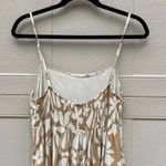 Abel the label  Maxi Dress Floral White Tan Spaghetti Strap Size XL Photo 5