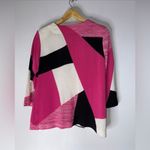 Ming Wang  Pink Black Confetti Pattern Button Top Open Cardigan Small Photo 1