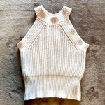Brandy Melville  Dim White Knitted Mock Neck Sweater Tank Top ONE SIZE EUC Photo 0