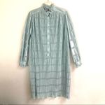 Vintage Discovery seafoam polkadot oversized robe dress 8* Blue Photo 2