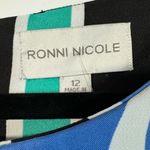 Ronni Nicole Abstract Print Shell Dress Size 12 Green/Blue NWT Photo 4