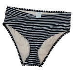 Kona Sol  Twist Black Striped Full Coverage Swimsuit Bikini Bottoms Size Large Photo 0