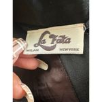 La Fata Milan New York Women's 100% Pure Wool Front Pleats Trouser Pants 8 Black Photo 3