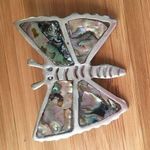 Women's Vintage Pin Brooch Silver Tone Butterfly Has Mark Abalone Alpaca Photo 0