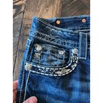 Miss Me  Cropped Embellished Jeans Women 28 Dark Wash Fringe Western Cowgirl Boho Photo 10