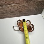 Handcrafted Two Tone Metal Flower Brooch Pin Copper & Silver Tone Photo 2