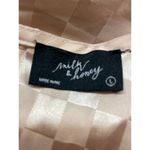 Milk and Honey  Size L Open Back Lace Up Long Sleeve Top Beige Cream Checkerboard Photo 3