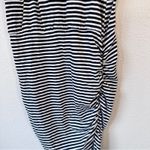 N: Philanthropy Black White Striped Ruched Mini Dress Womens S Nautical Ruched Photo 6