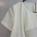 Maje White Short Sleeve Ruffle Blouse/Top Size Small Photo 2