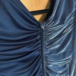 Vintage 80s Filigree LTD Collection Blue Sparkle Ruched Dress Beaded Sz 12 Photo 4