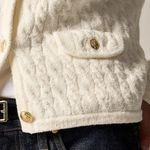 J.Crew NWT  Odette Cable-Knit Sweater Lady Jacket Cotton Blend Bouclé Ivory M Photo 1