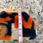 Womens Colorblock Furry White Pearl Handle Purse‎ Handbag Multicolor Black Photo 6