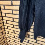 Nanette Lepore ‎ Black Shimmer Stitch Pre Washed Yarn Sweater Size Medium Photo 3