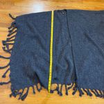 Do Everything In Love  Free People Womens One Size Blue Fuzzy Fringe Poncho Cape Photo 4