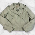 BLANK NYC  Women's Mint Green Vegan Leather Moto Jacket Photo 1