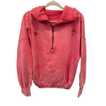 Zenana Women's Pink Quarter-Zip Hoodie Sweatshirt Photo 2