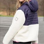 Ivory Ella  Purple Ivory Sherpa hooded pullover L Purple and Cream 741 Photo 4