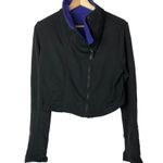 Lululemon Principle Cropped Black & Bold Blue Athletic Jacket 10 Photo 1