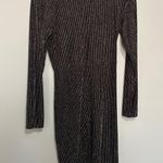 Three Pink Hearts Long Sleeve Side Knot Dress Black Sparkle Junior's Size XL Photo 5