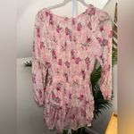 Love Shack Fancy  100% Silk Floral‎ Popover Mini Dress​​ in pink ivy Photo 6