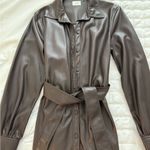 Wilfred Aritzia  Dark Brown Leather Jacket Photo 0