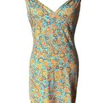 Vintage Hourglass Orange Blue Floral Dress Size L Photo 0