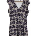 REI Athletic Hiking Dress Womens Medium Tan Purple Floral Print Zip Pocket Photo 0