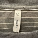 Wishlist Gray Striped Puff Sleeve Top Size L NWT Casual Soft Tee Photo 8