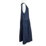 Free People Retro 90s Soraya Dark Denim Drop Waist Midi Jumper Dress Size Large Photo 7