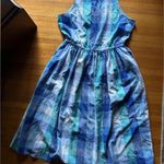 Loft Blue Plaid with Open Back  Dress, XL, NWT Photo 0