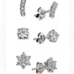 Giani Bernini NEW 3 Pair EARRINGS Cubic Zirconia Stud Post Sterling Silver Boxed Photo 7
