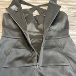 JAX Women's Sleeveless Mini Cocktail Dress Black 6 Sheer Satin Cutout High Neck Photo 5