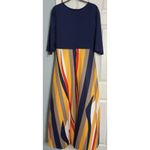 Brand Unknown Maxi Dress, Blue Wrap Top, Striped Skirt, XL Photo 3