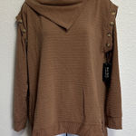 New York Laundry Tan Cowl Neck Top Size Large Photo 0