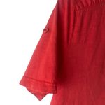 LRL Lauren Jeans Co. Ralph Lauren Medium Red Cotton Short Sleeve Shirt Photo 4