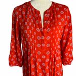 Old Navy Pullover Red Floral Split V Dress 44PE Photo 4