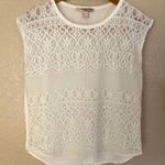 Forever 21 White Lace Detailed Short Sleeve Shirt Photo 2