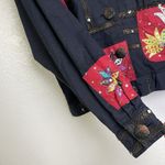 Sandy Starkman Jacket Sz XL Womens Black Embroidered Floral Mirror Embellished Photo 5
