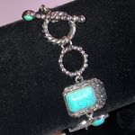 Turquoise Color and Silver Tone Boho Western Bracelet Blue Photo 3