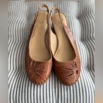 Vintage I Love Comfort Tan Leather Cutout Detail Slingback Flats Size 7.5 Photo 10
