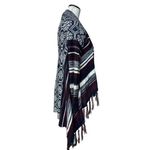 Hooked Up Flyaway Cardigan Small Indigo Red Striped Tassels Knit Long Sleeve M Size M Photo 1