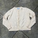 Hill House  Home Audrey 100% Merino Wool Crème Cardigan Tank Set Sz L Old Money Photo 3