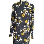 Free Press Womens Floral Print Long Sleeve Dress Mock Neck Modest Sz S Tunic Photo 0
